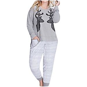 LANE BRYANT Cacique Embellished Deer-Themed Cozy Shirt 26/28